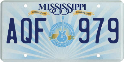 MS license plate AQF979