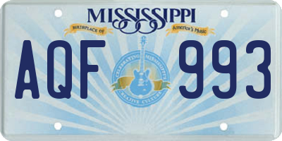 MS license plate AQF993