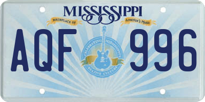 MS license plate AQF996