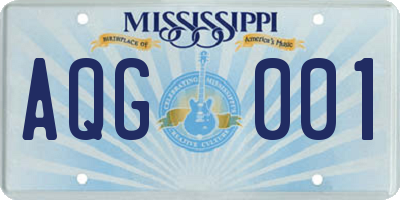 MS license plate AQG001