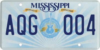 MS license plate AQG004