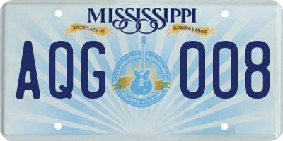 MS license plate AQG008