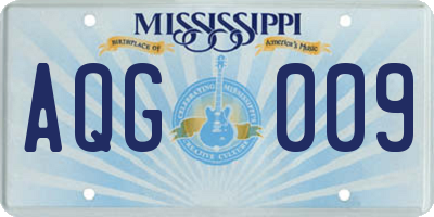 MS license plate AQG009
