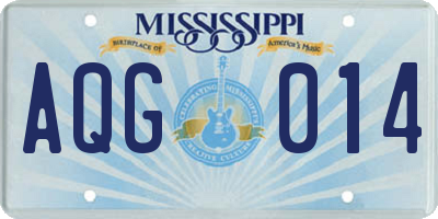 MS license plate AQG014