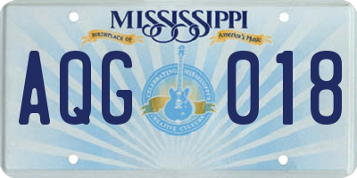 MS license plate AQG018