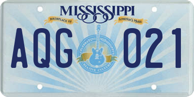 MS license plate AQG021