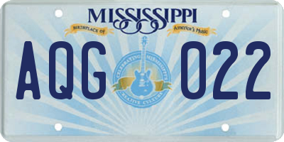 MS license plate AQG022