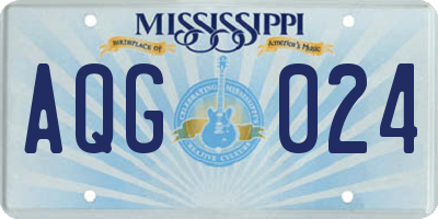 MS license plate AQG024