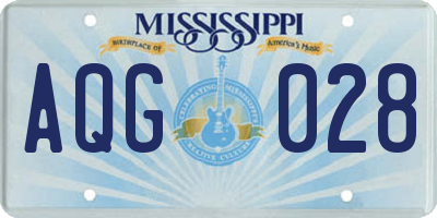 MS license plate AQG028