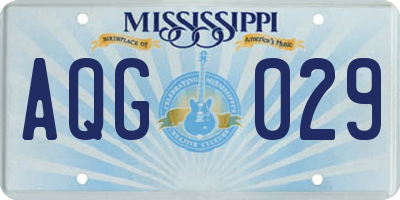 MS license plate AQG029