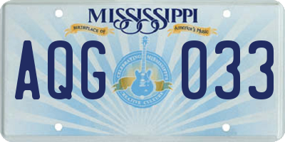 MS license plate AQG033