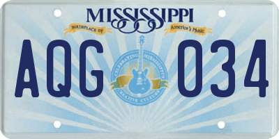 MS license plate AQG034