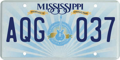 MS license plate AQG037