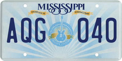 MS license plate AQG040