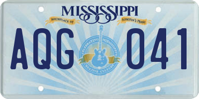 MS license plate AQG041