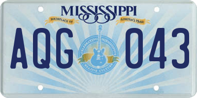 MS license plate AQG043