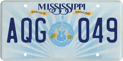 MS license plate AQG049