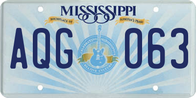 MS license plate AQG063