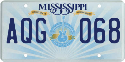 MS license plate AQG068