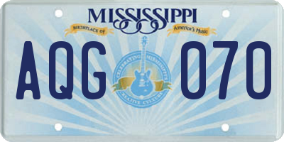 MS license plate AQG070