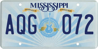 MS license plate AQG072