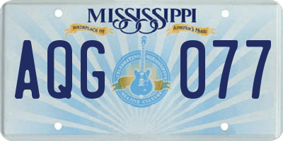 MS license plate AQG077