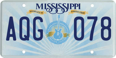 MS license plate AQG078