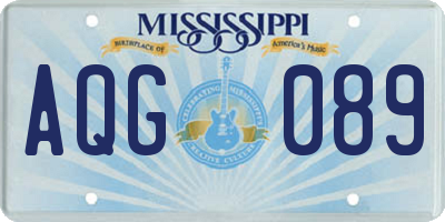 MS license plate AQG089