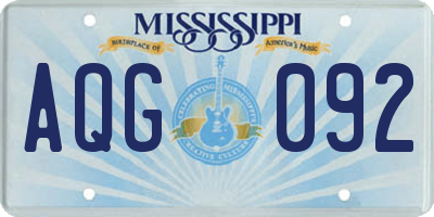 MS license plate AQG092