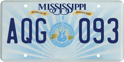 MS license plate AQG093