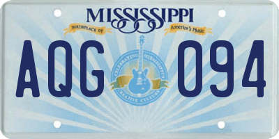 MS license plate AQG094