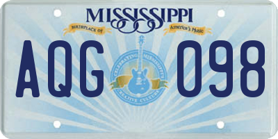 MS license plate AQG098