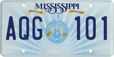 MS license plate AQG101