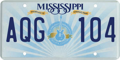 MS license plate AQG104