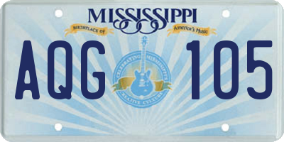 MS license plate AQG105