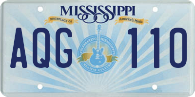 MS license plate AQG110