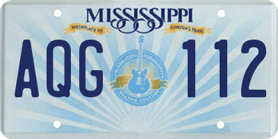 MS license plate AQG112