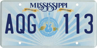 MS license plate AQG113