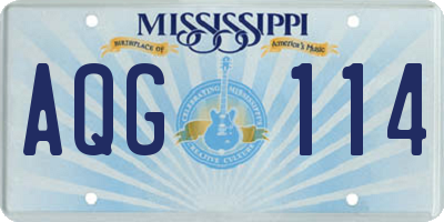 MS license plate AQG114