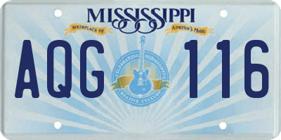 MS license plate AQG116
