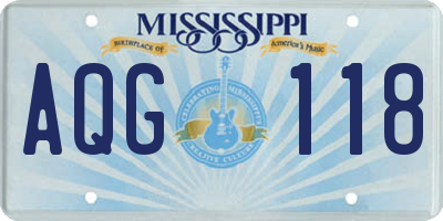 MS license plate AQG118