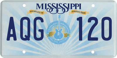 MS license plate AQG120