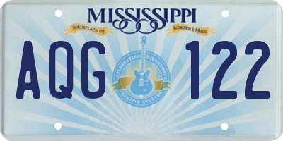 MS license plate AQG122