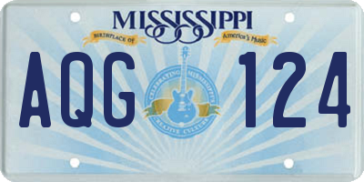 MS license plate AQG124