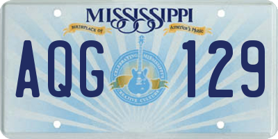 MS license plate AQG129