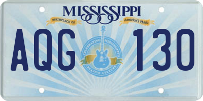 MS license plate AQG130