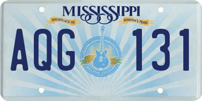 MS license plate AQG131