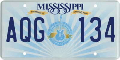 MS license plate AQG134