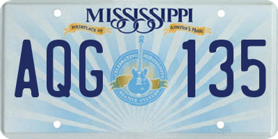 MS license plate AQG135