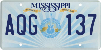 MS license plate AQG137